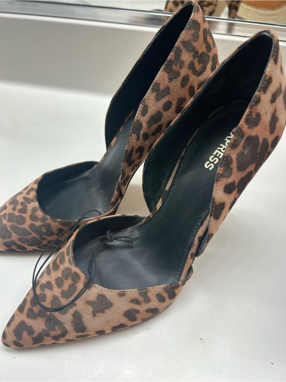 NWT Express Leopard Print Pointed Toe High Heels